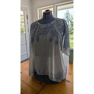 Cabi Ombre Poncho Top Flowy Lightweight Blue‎ White Size M